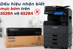 Dấu hiệu nhận biết máy Toshiba e-STUDIO 5528A đang dùng mực kém chất lượng